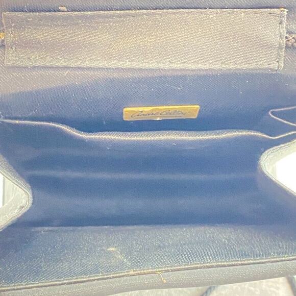 Vintage Andre Cellini Purse Womens Black Satin Beaded Evening Bag Cross Body - Picture 8 of 8